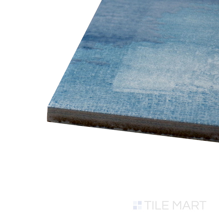 Side perspective of Maritima Sky 6X6 Matte Porcelain Tile, capturing its soft sky blue tones with a refined matte surface.