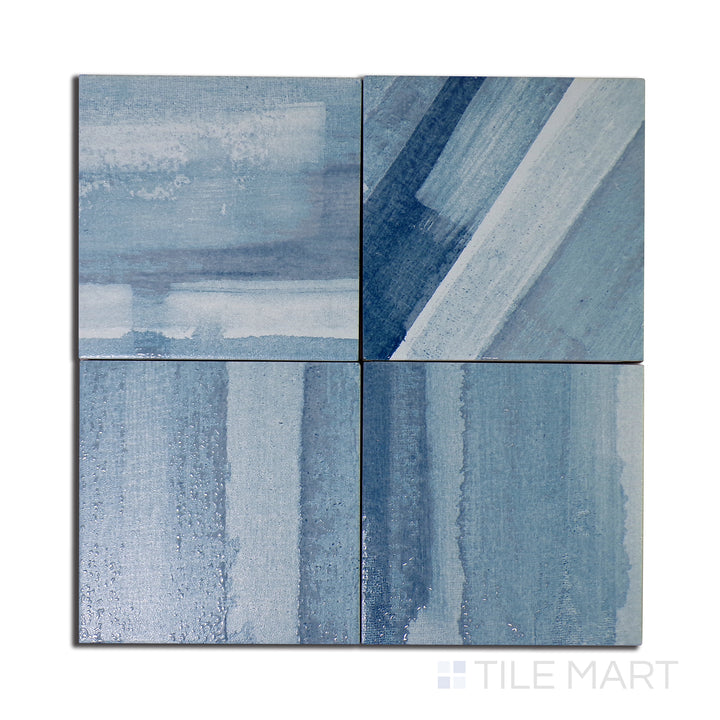 Aerial perspective of Maritima Sky 6X6 matte porcelain tile, displaying a soft sky-blue hue with a smooth matte finish, bringing a fresh and airy feel to interiors.