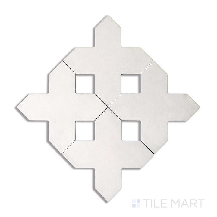 Kasbah Cross Porcelain Tile 5X5 Bone Matte