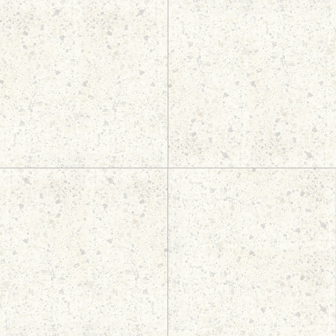 Overhead shot of Venice Villa Zinc 24X24 matte porcelain tile, a cool-toned gray tile with a matte finish, perfect for creating a sleek, industrial-inspired look.