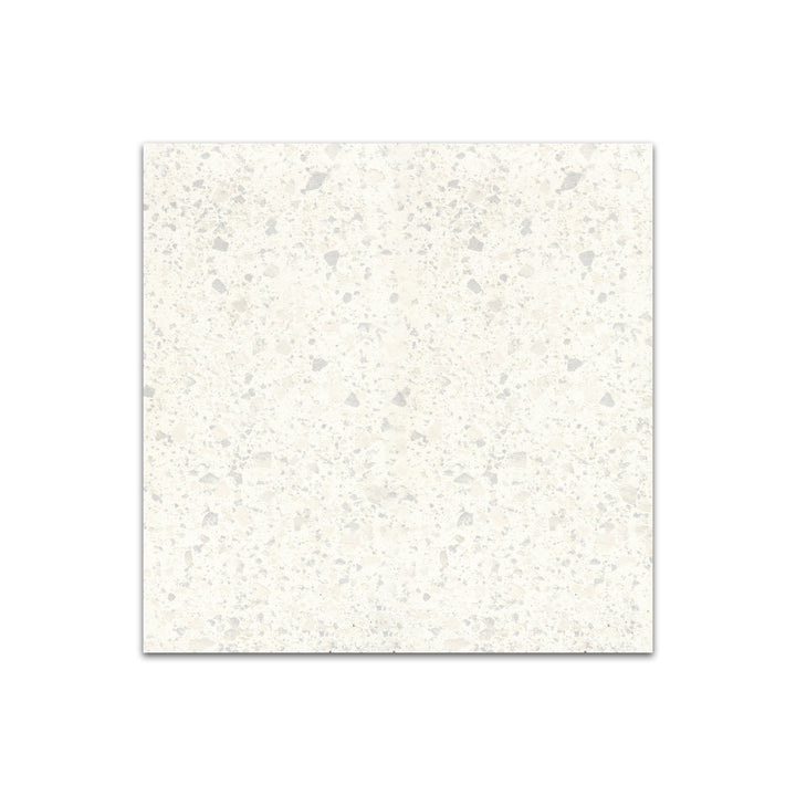 Angled shot of Venice Villa Zinc 24x24 matte porcelain tile, featuring industrial gray tones, a smooth matte finish, and a contemporary square format.  