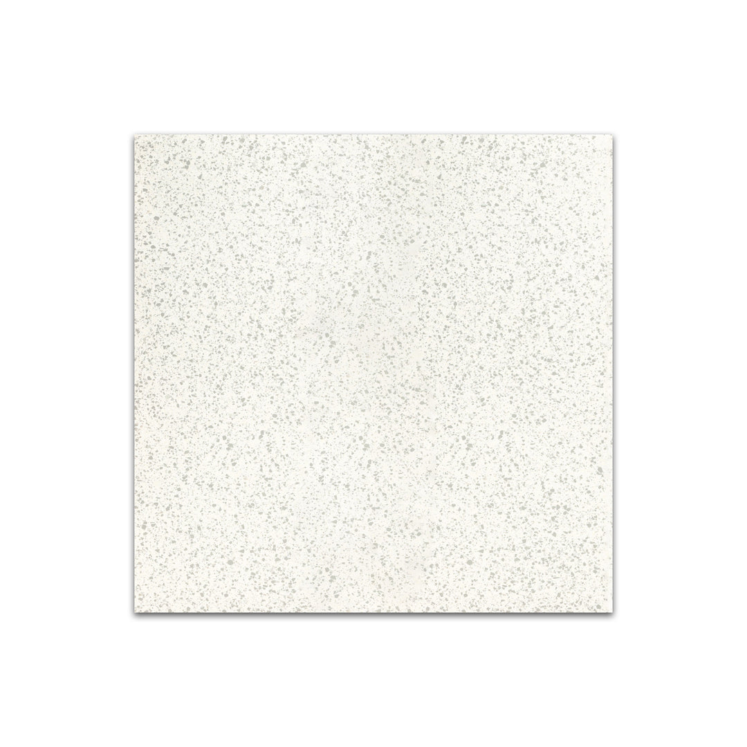 Angled shot of Rialto Zinc 24x24 matte porcelain tile, featuring deep gray tones, a smooth matte finish, and a structured square format.  