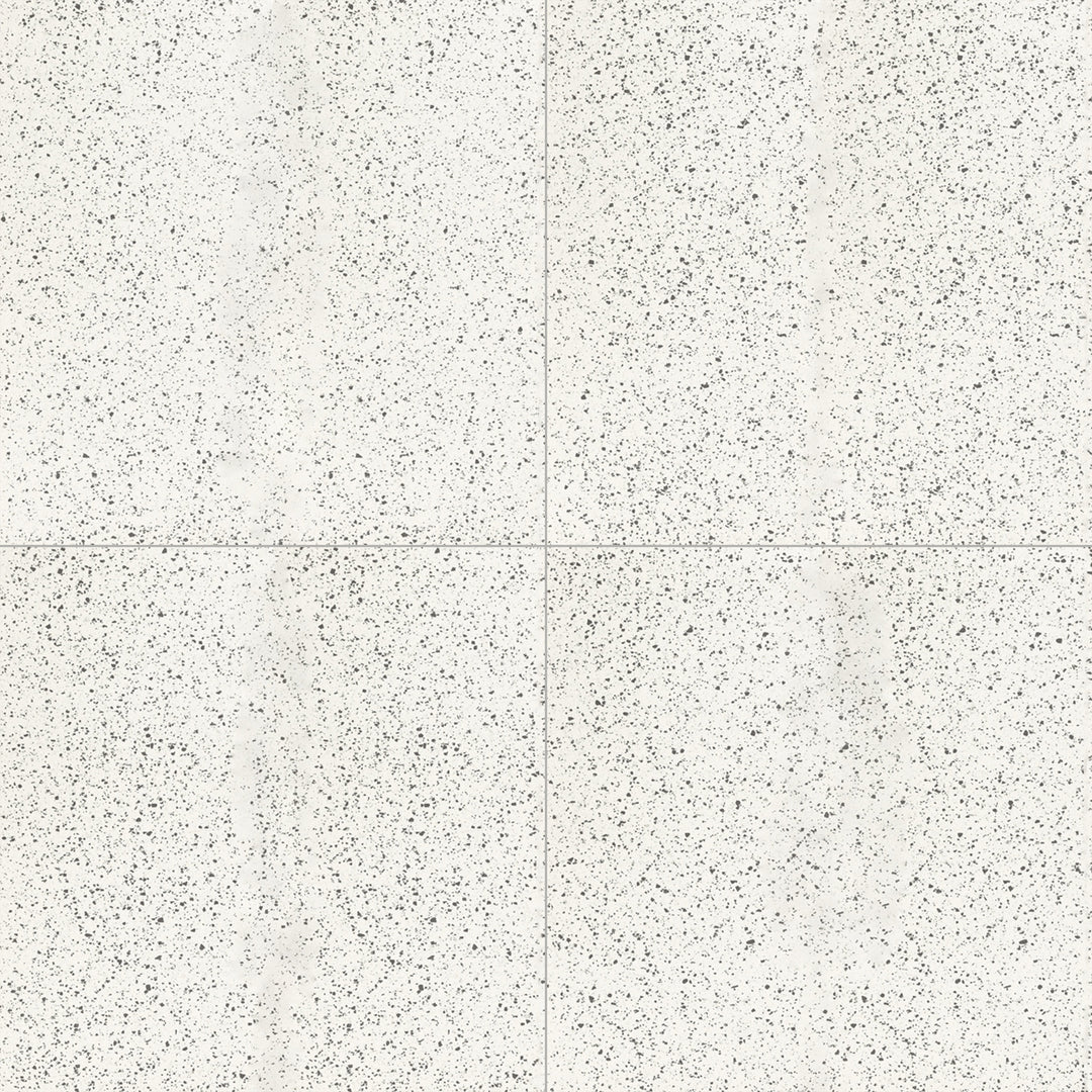 Flat-lay of Rialto White 24X24 matte porcelain tile, showcasing a bright, neutral tone with a matte surface for a contemporary and clean design.