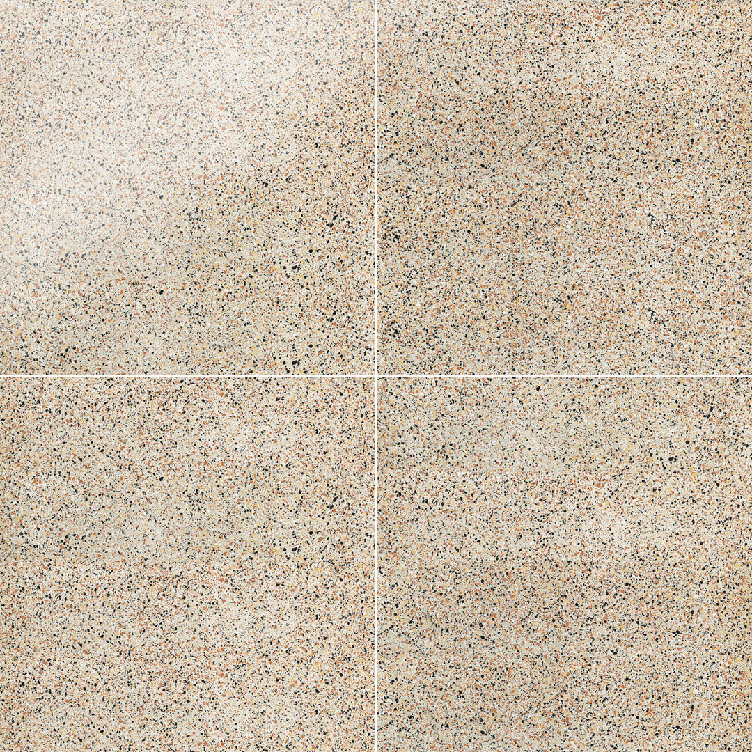 Bird’s-eye view of Rialto Ivory 24X24 polished porcelain tile, a soft ivory-colored tile with a polished sheen, bringing warmth and elegance to modern interiors.