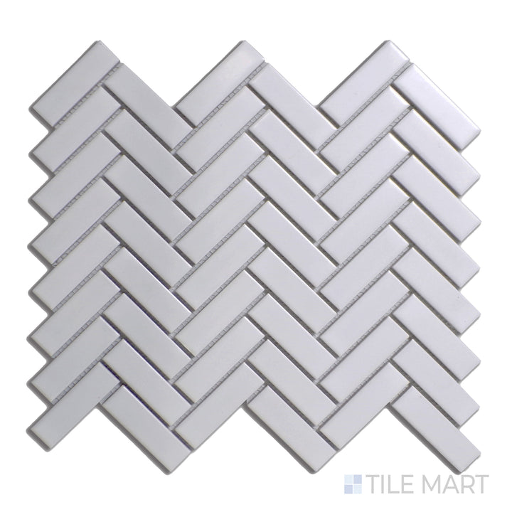 Porcelain Glazed Mosaics 1X3 Herringbone Grey Matte