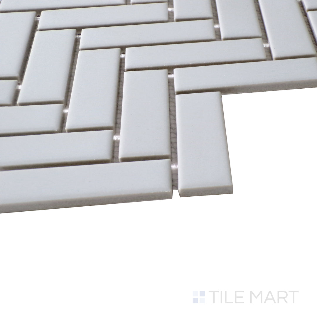 Porcelain Glazed Mosaics 1X3 Herringbone Grey Matte