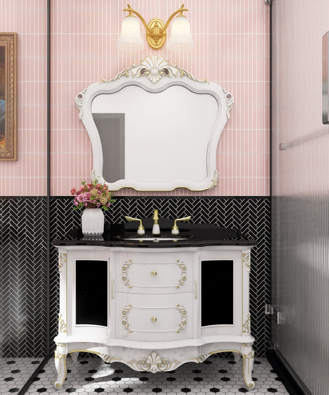 Metro Black 1X3 Herringbone Matte Porcelain Mosaic