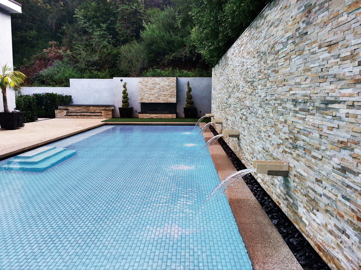 Vidrofina Clarity Blue 1X2 Brick Glossy Glass Mosaic