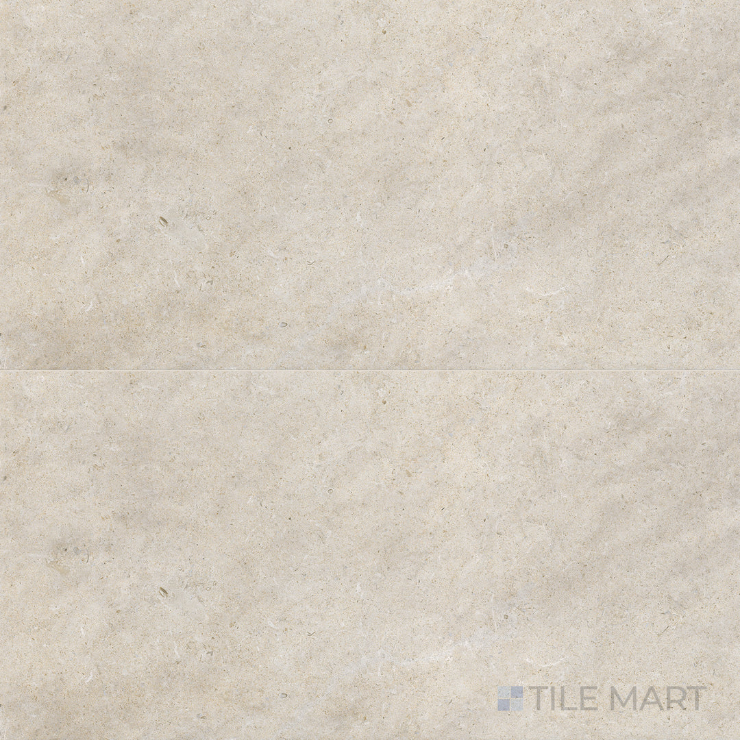 Top-down view of Epika Shell 24X48 Matte Porcelain, a delicate shell-colored porcelain tile with a non-reflective surface, perfect for modern designs.