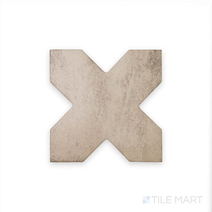 A soft gray tone with a subtle pattern is revealed in this close-up texture shot of Amalfi Cross Gray 7x7 matte porcelain tile, bringing out its minimalist charm.