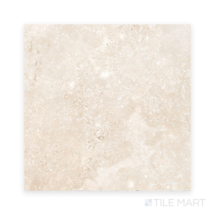 Top-down view of Jerusalem Versailles Pattern Avorio matte porcelain tile, highlighting its soft ivory tone and textured stone finish in a Versailles layout.