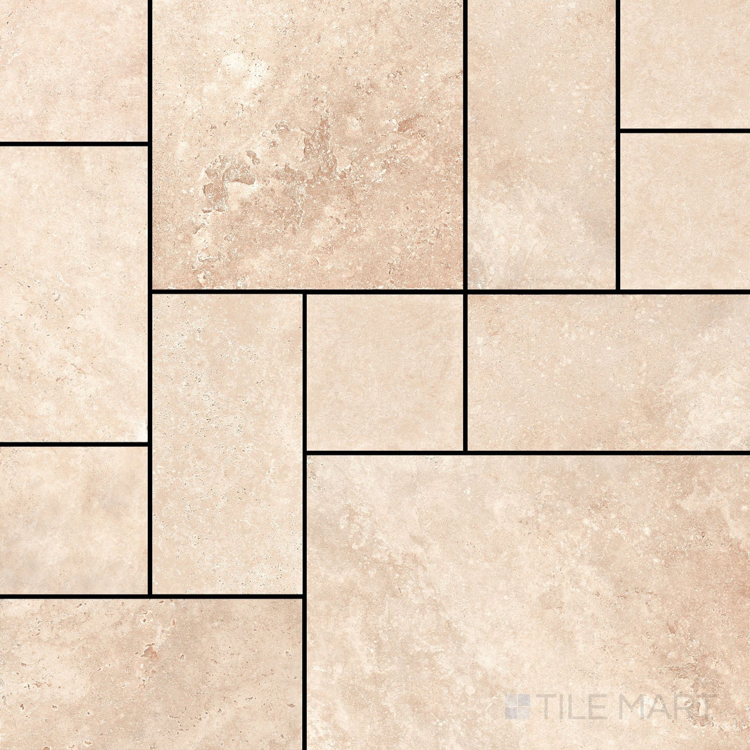 Overview of Jerusalem Versailles Pattern Beige matte porcelain tile – displays the complete beige Versailles pattern layout with natural stone texture.