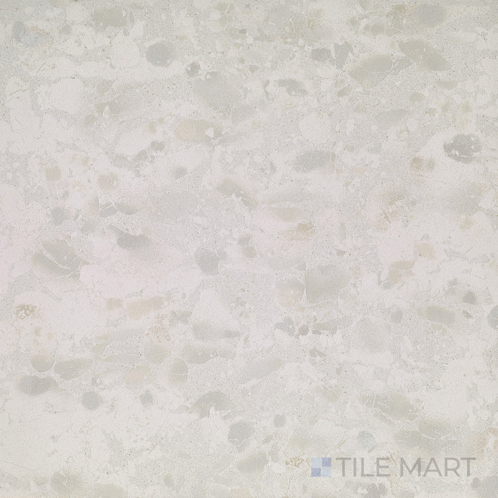 Overhead shot of Attitude White 48X48 Natural Ceramic, a spacious tile with a clean white tone and a soft, organic ceramic texture.