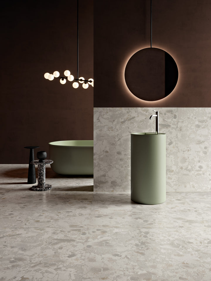 Sophisticated and timeless ambiance with Attitude White 48X48 Natural Ceramic, enhancing the space with a natural elegance.