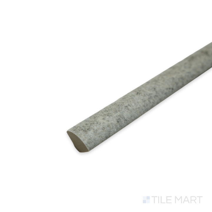 Corner shot of Block Pearl 0.5x8 matte porcelain jolly tile, displaying a soft neutral tone with a defined edge and smooth matte surface.