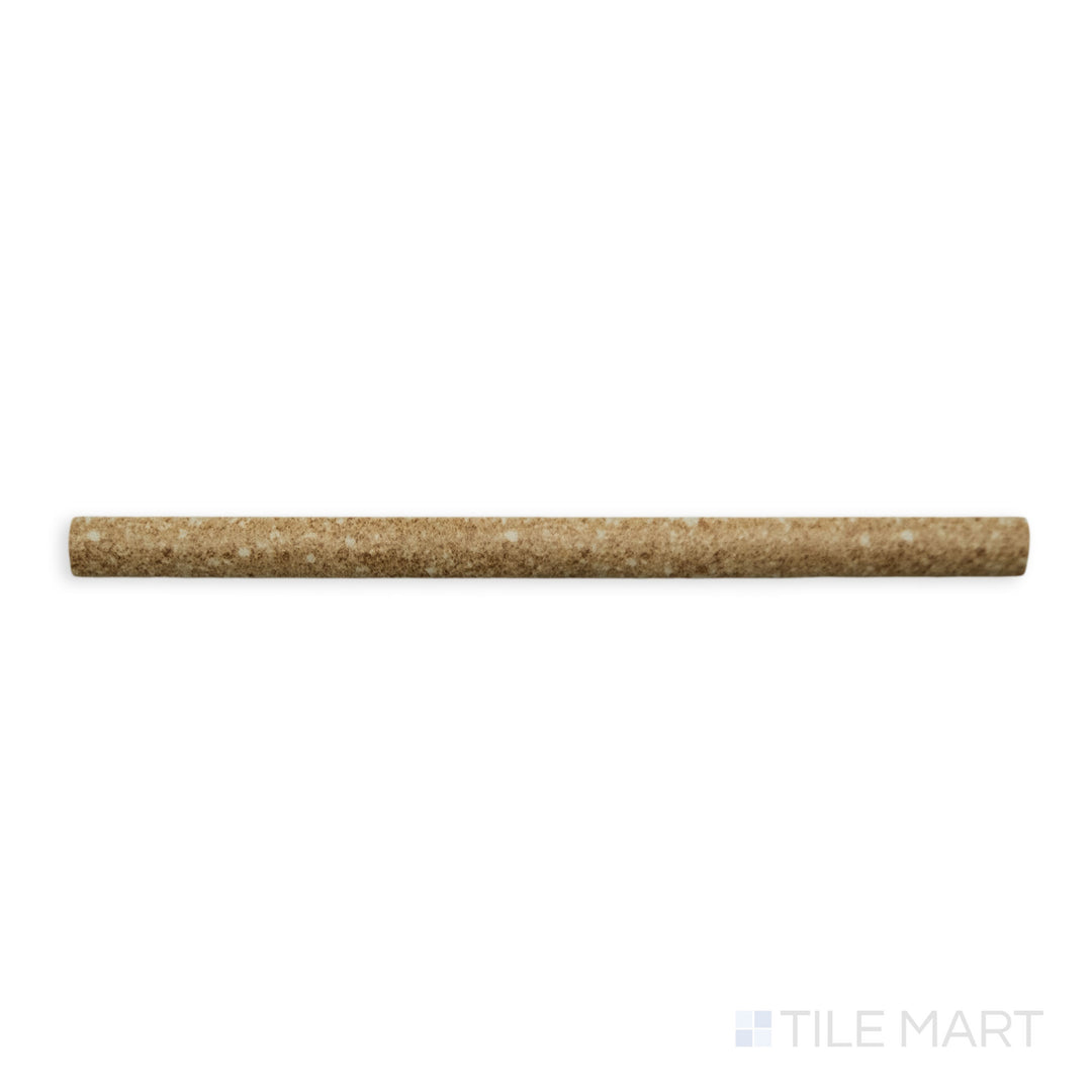 Flat-lay of Block Sand 0.5X8 Matte Porcelain Jolly, a sandy-hued trim tile with a subtle matte finish for soft, natural transitions in tiling.