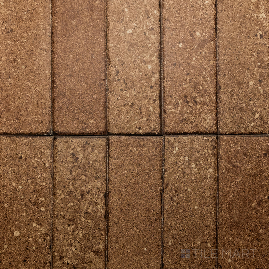 Top-down shot of Block Cotto 2X8 Matte Porcelain, a rustic-inspired porcelain tile with a warm earthy tone and a smooth matte texture.