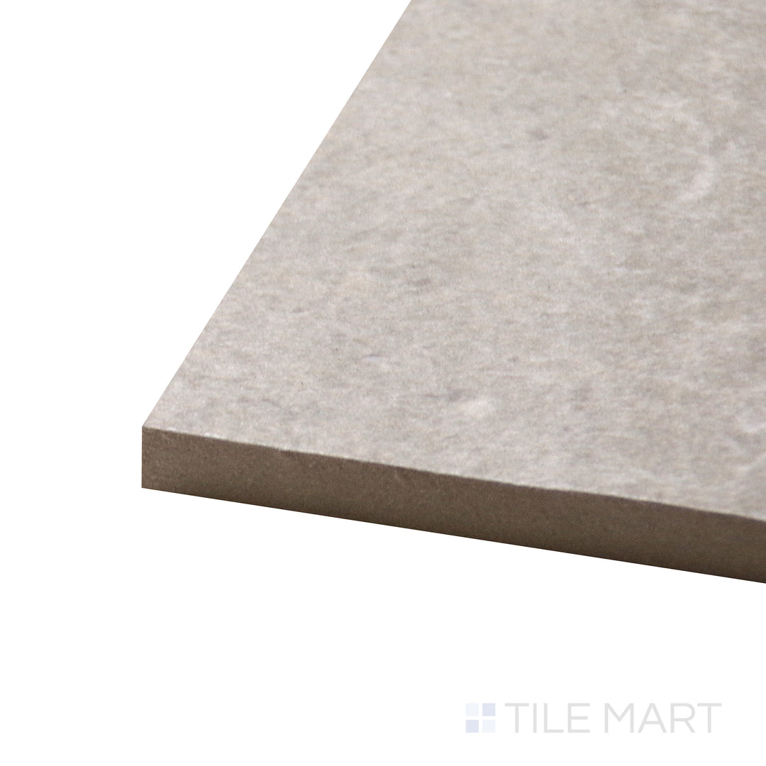 Close-up corner shot of Dome Nut 48X48 Matte Porcelain Tile, featuring its rich brown hues with a large-format matte surface.