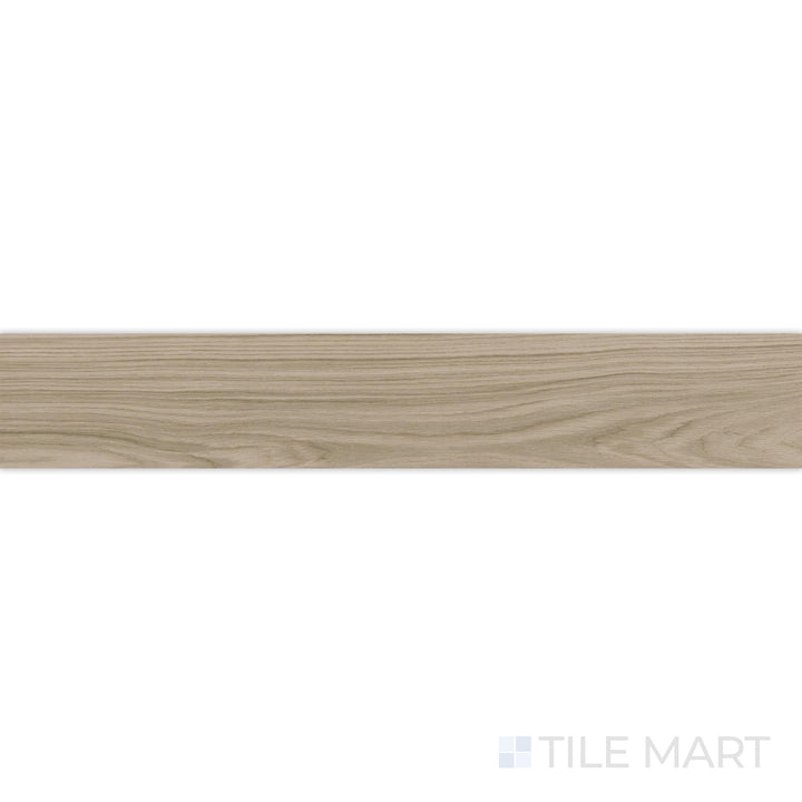 A subtle sandy hue with a smooth matte surface is captured in this macro shot of Dover Sand 10x60 matte porcelain tile, creating an inviting and natural effect.