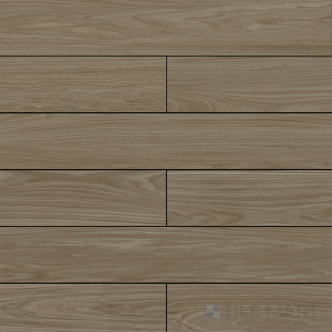 Overhead shot of Dover Camel 10X60 Matte Porcelain, showcasing an earthy camel shade with a matte texture for a warm and inviting space.