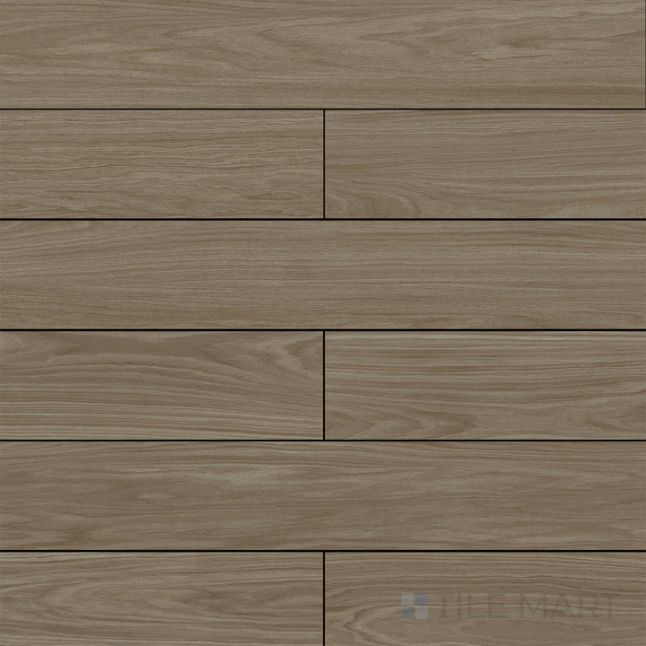 Overhead shot of Dover Camel 10X60 Matte Porcelain, showcasing an earthy camel shade with a matte texture for a warm and inviting space.