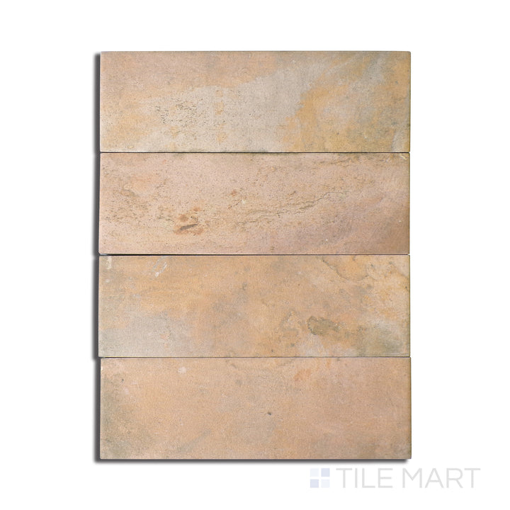 Bird’s-eye view of Gandia Cotto 2X6 Matte Porcelain, a deep terracotta-colored tile with a matte surface, evoking a rustic Mediterranean feel.