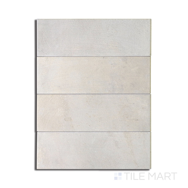 Overhead view of Gandia White 2X6 Matte Porcelain, a crisp white tile with a smooth matte texture, bringing brightness and simplicity to any space.