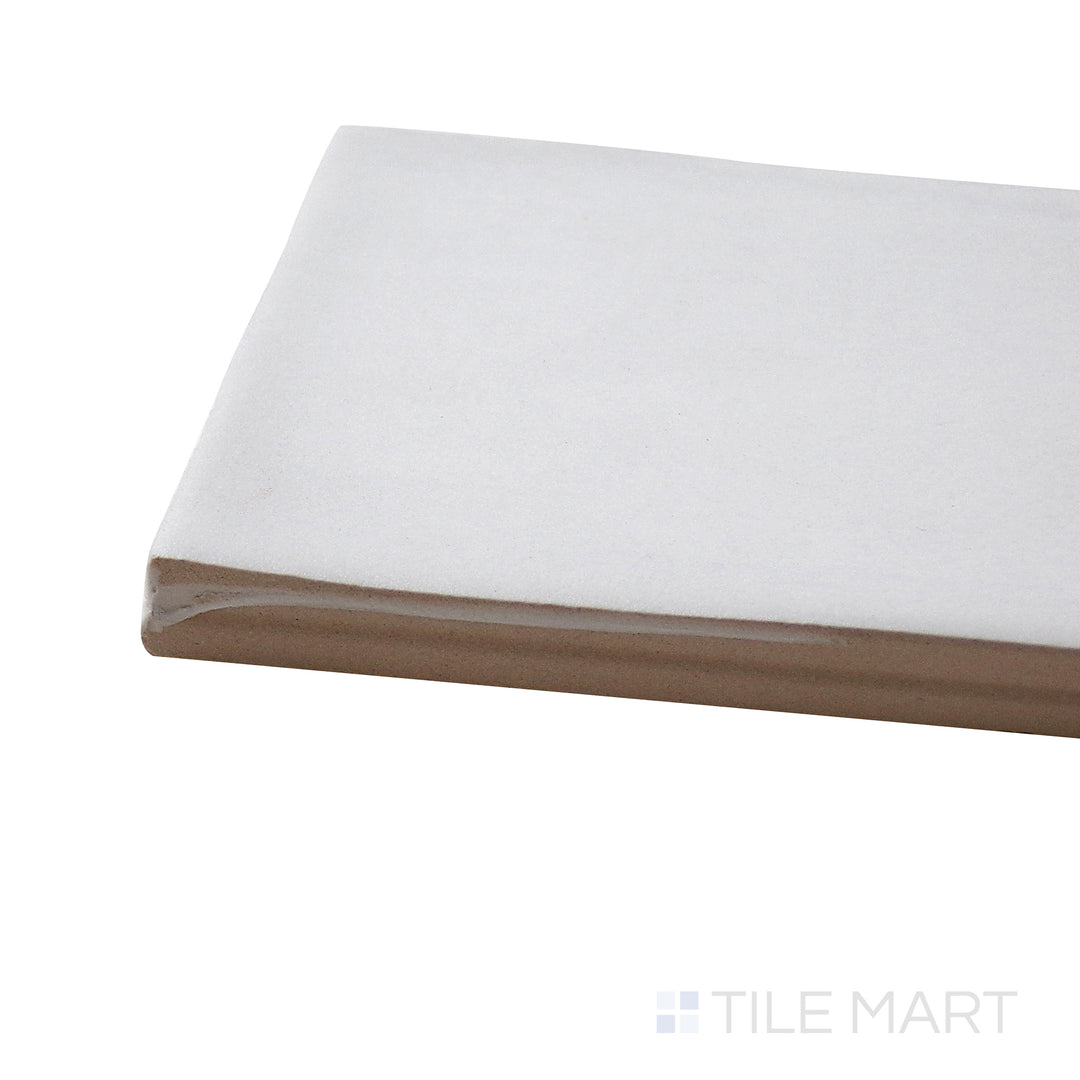 Angled close-up of Ghent Alpine White 3X9 Matte Porcelain Tile, showcasing its clean white shade with a modern matte finish.