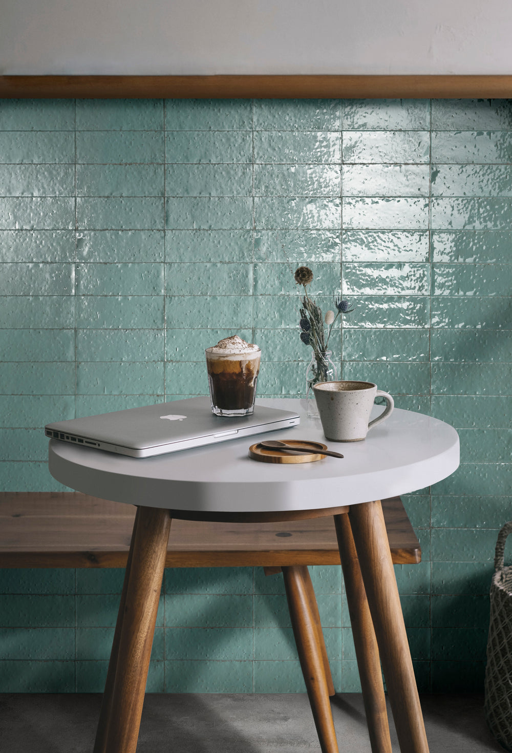 A vibrant and energetic design with Glace Turchese 3X8 Glossy Porcelain, delivering a stunning turquoise shade that enhances any space.