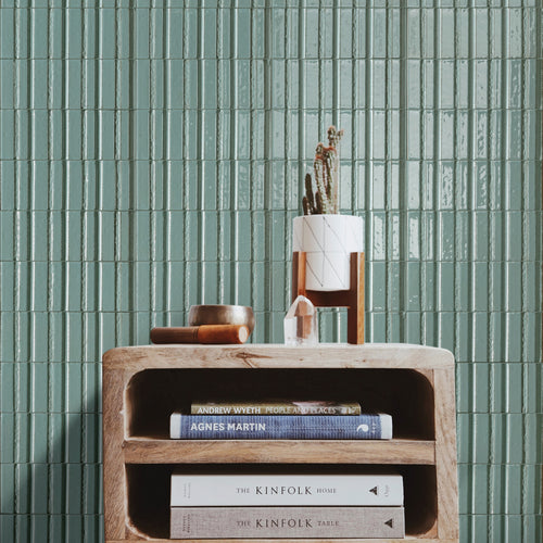 Glace Turchese Struttura Raye Deco 3X8 Glossy Porcelain