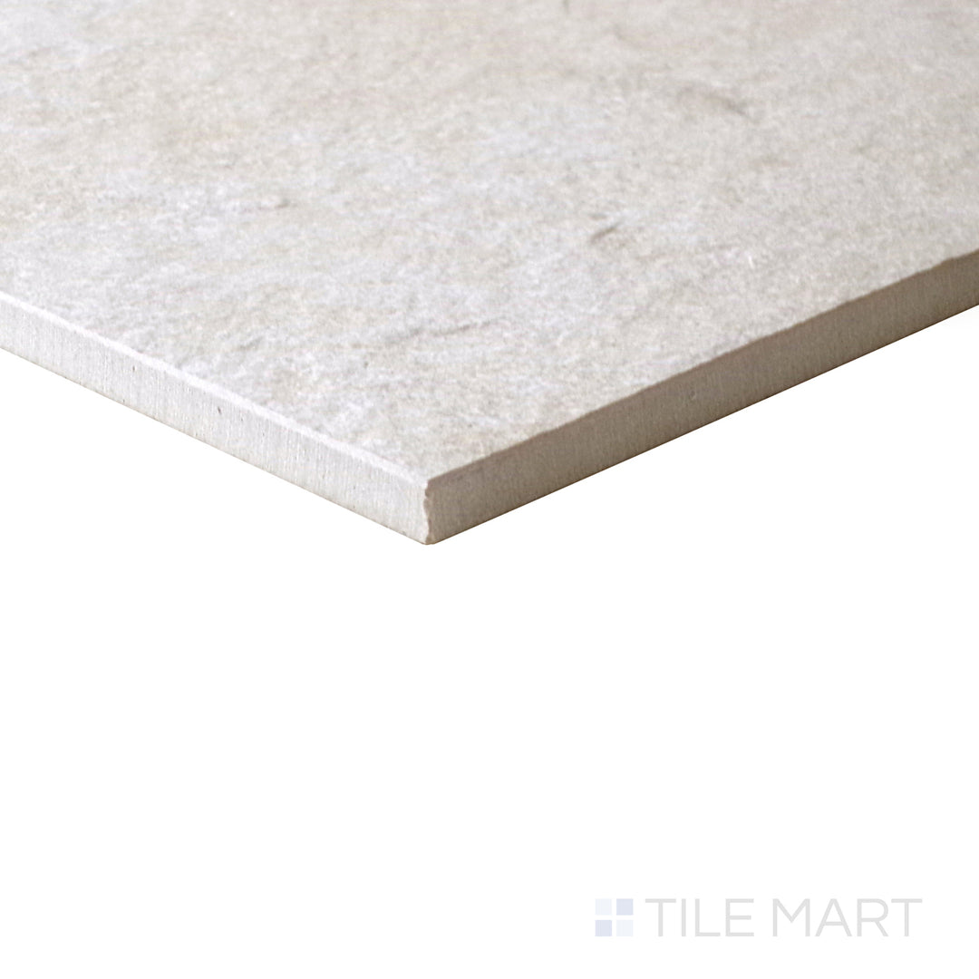 A close-up of Motley Monterey 12x24 matte porcelain tile captures its smooth matte texture and subtle neutral tones, offering a refined modern appeal.