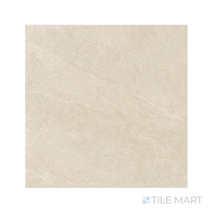A spacious format with a velvety matte finish is showcased in this close-up of Motley Monterey 48x48 matte porcelain tile, bringing a sleek, modern feel.
