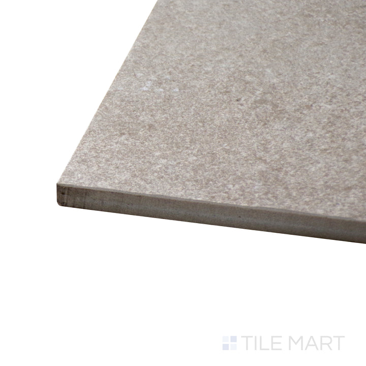 Side-angle shot of Motley Wembley 12x24 matte porcelain tile, showcasing its contemporary styling, neutral tones, and precisely finished edges.