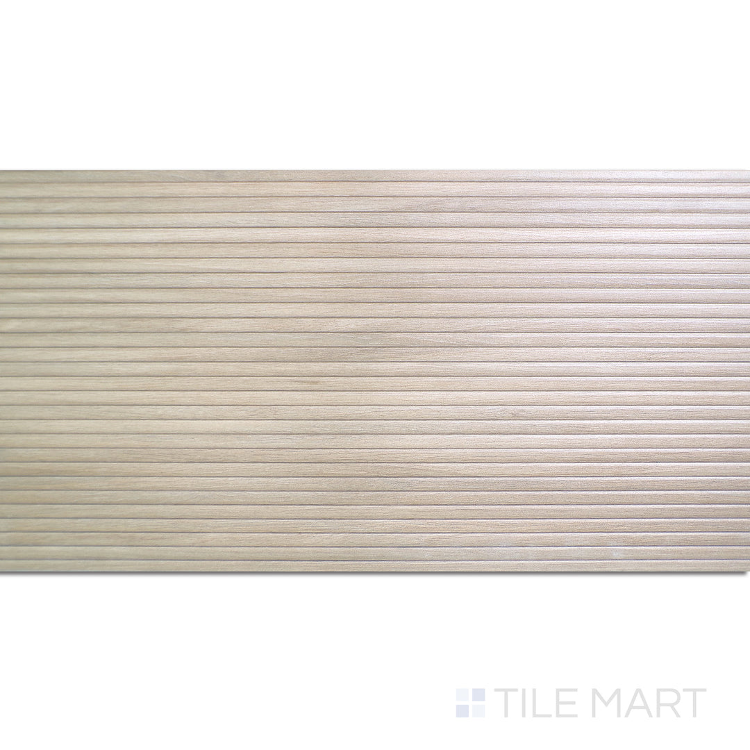 Top-down view of Ribbon Wood Camel 12.4X39.4 Matte Ceramic, a warm-toned ceramic tile mimicking natural wood grain with a smooth matte finish.