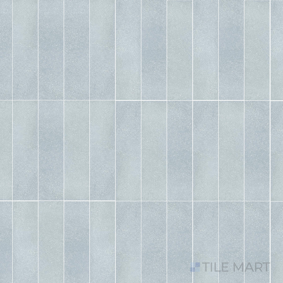 Overhead view of Tetris Aria 2X8 Matte Porcelain, a rectangular matte tile with a soft, neutral tone, perfect for modern interiors.