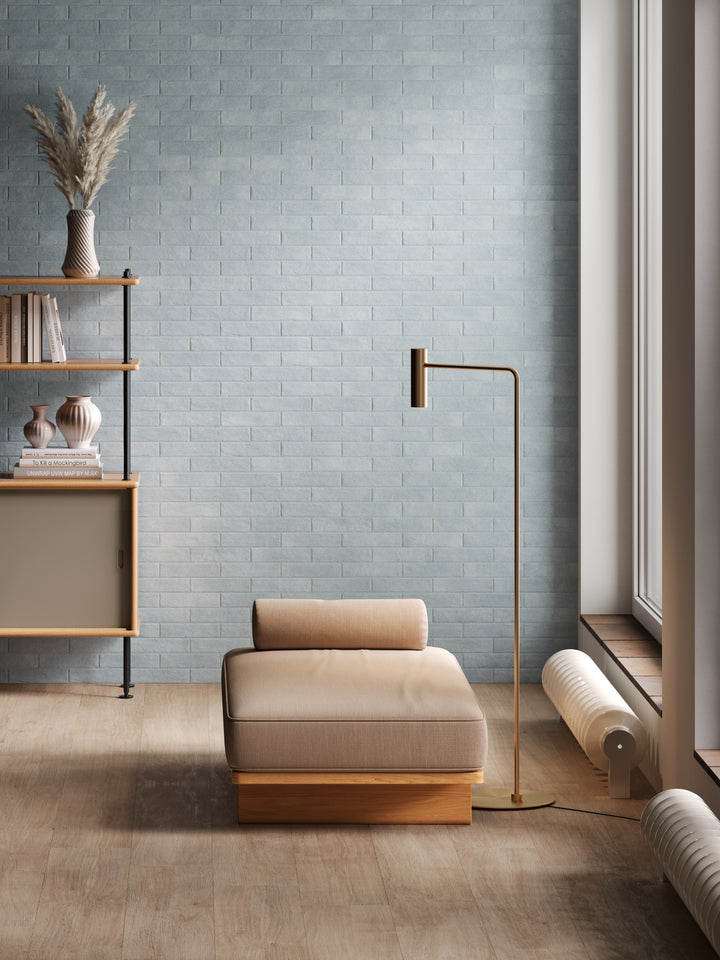 A refined interior featuring Tetris Aria 2X8 Matte Porcelain, where its subtle charm and elongated shape enhance walls and backsplashes with a modern touch.