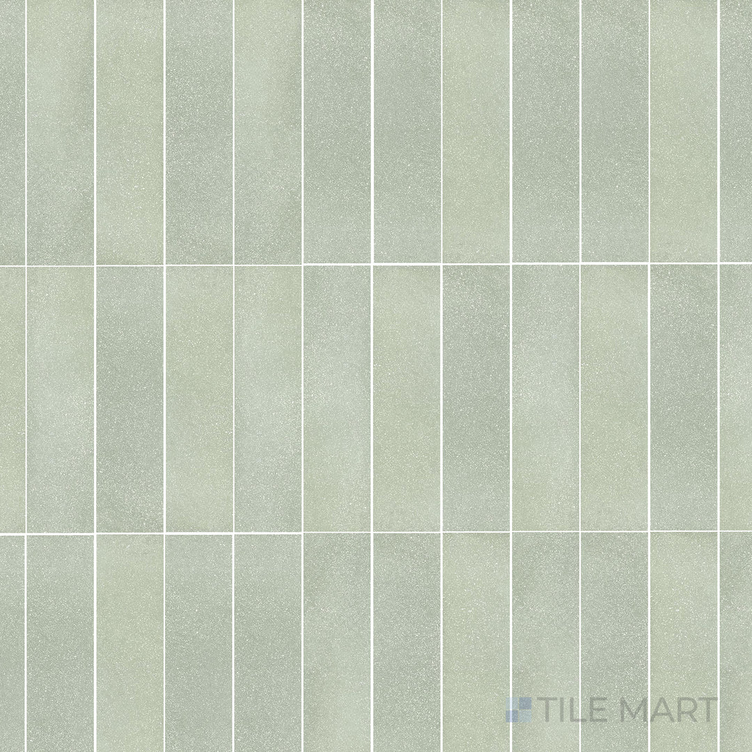 Overhead image of Tetris Rugiada 2X8 Matte Porcelain, a subtly colored matte tile with a minimalist aesthetic, ideal for modern décor.