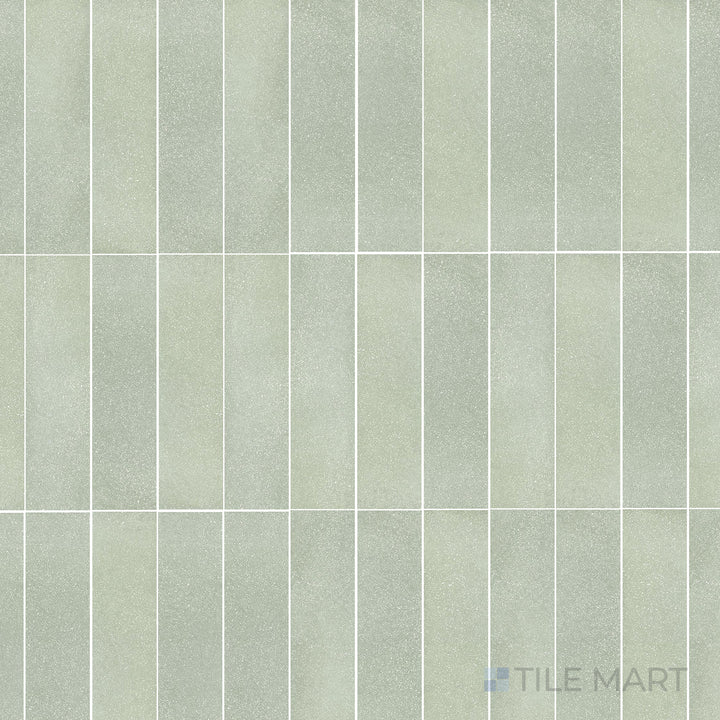 Overhead image of Tetris Rugiada 2X8 Matte Porcelain, a subtly colored matte tile with a minimalist aesthetic, ideal for modern décor.