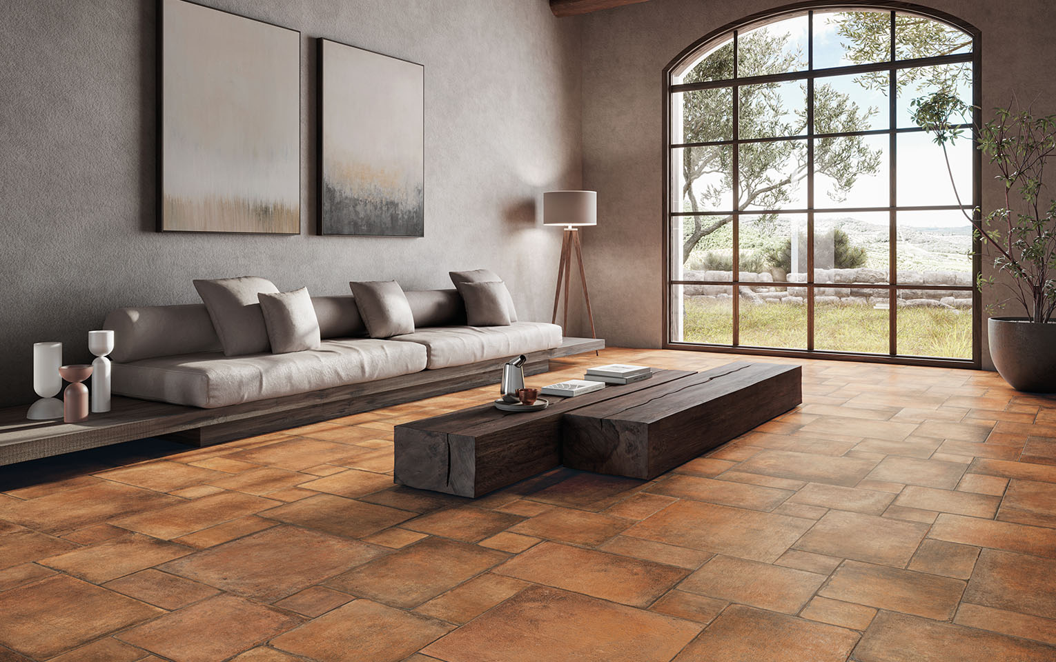 Valdorcia Cotto Versailles Pattern Matte Porcelain | Tilemart