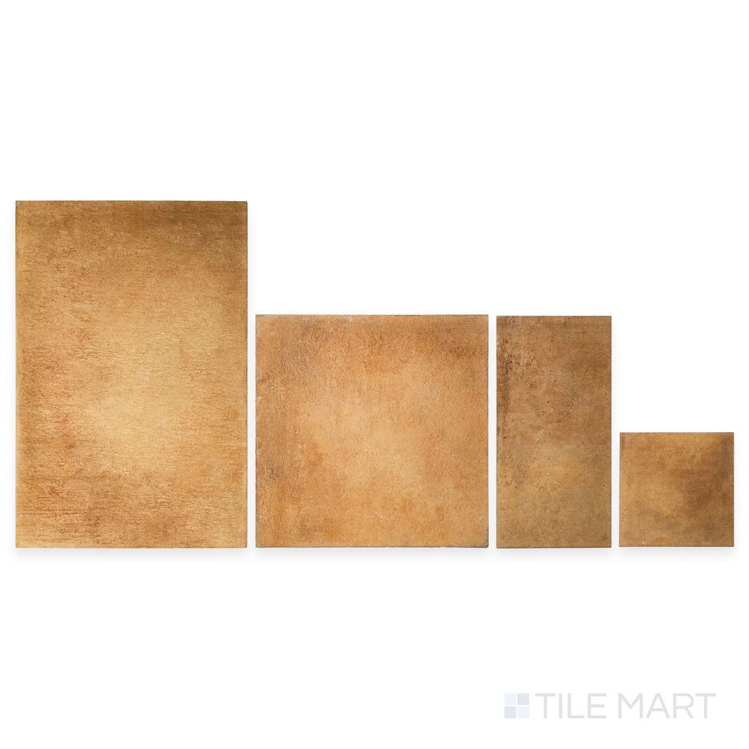 A rich ochre hue with a classic Versailles pattern is magnified in this detailed close-up of Valdorcia Ocra Versailles Pattern matte porcelain tile, showcasing its old-world charm.