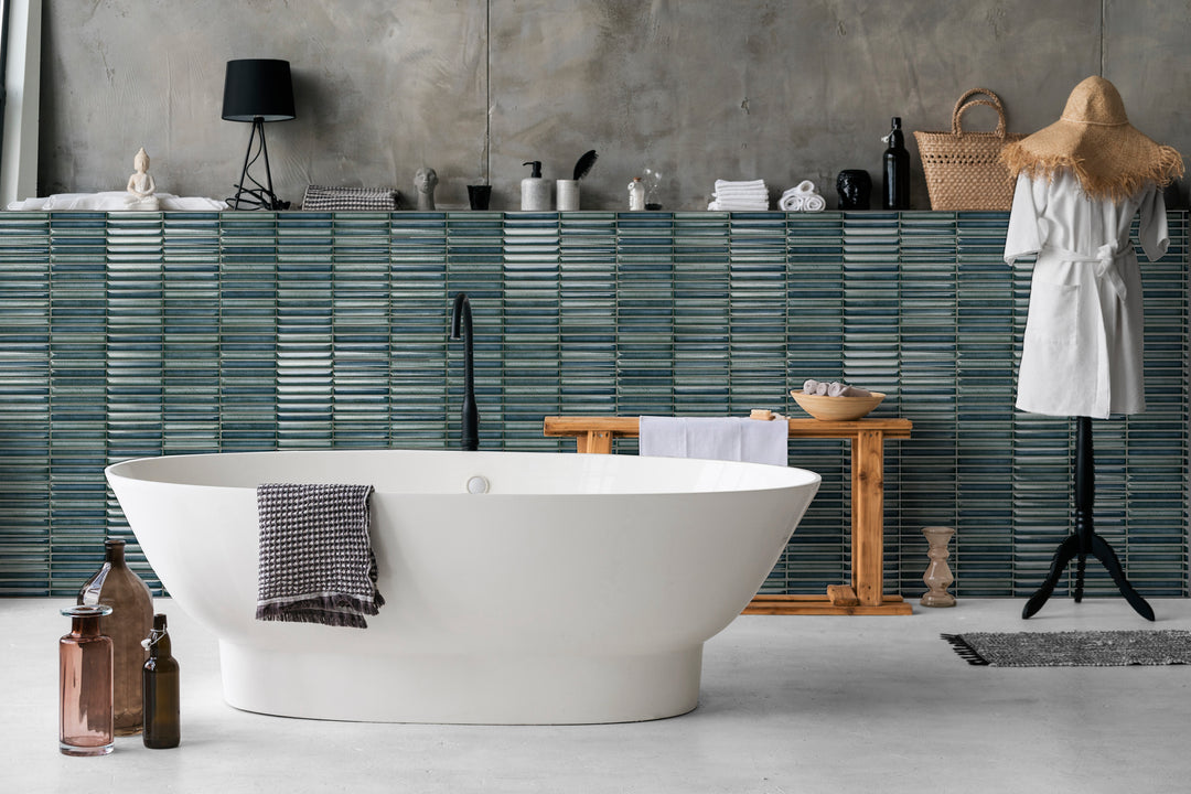 A refined and durable surface that seamlessly blends into various styles, featuring Karatsu Wear 4.5X9 Matte Porcelain.