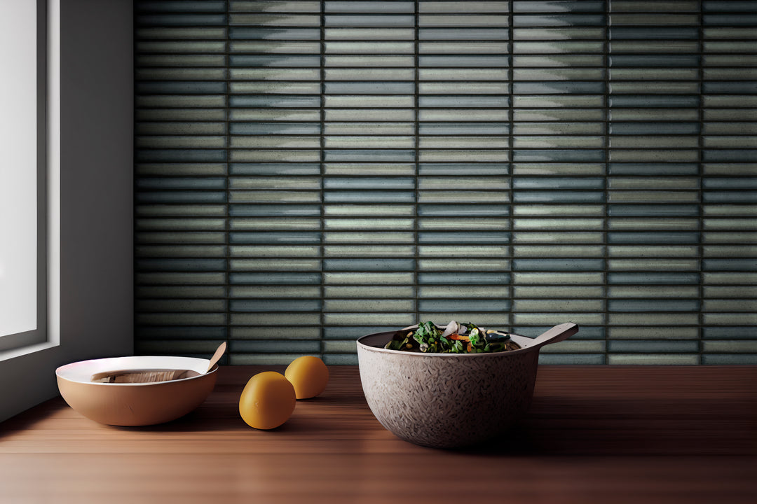 A serene and modern space enhanced by Karatsu Wear 4.5X9 Matte Porcelain, where its muted tones and textured surface add depth and warmth to the room.