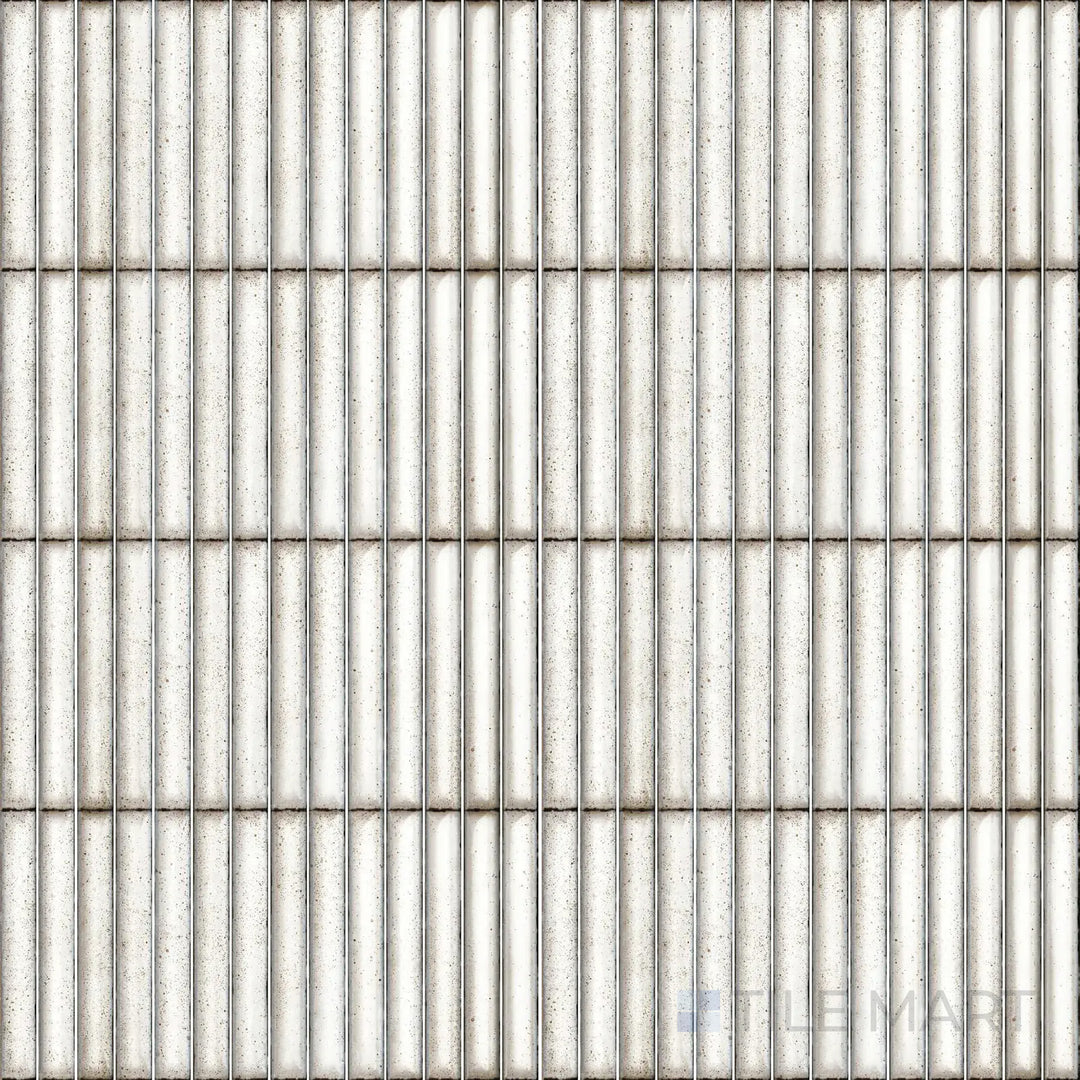 Overhead shot of Karatsu Chalky 4.5X9 Matte Porcelain, a soft, neutral tile with a weathered matte texture for a subtle yet sophisticated effect.