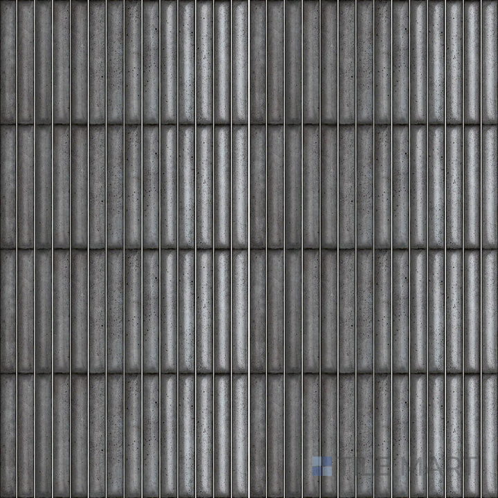 Flat-lay image of Karatsu Charcoal 4.5X9 Matte Porcelain, a deep gray tile with a matte surface, creating bold contrast in contemporary designs.