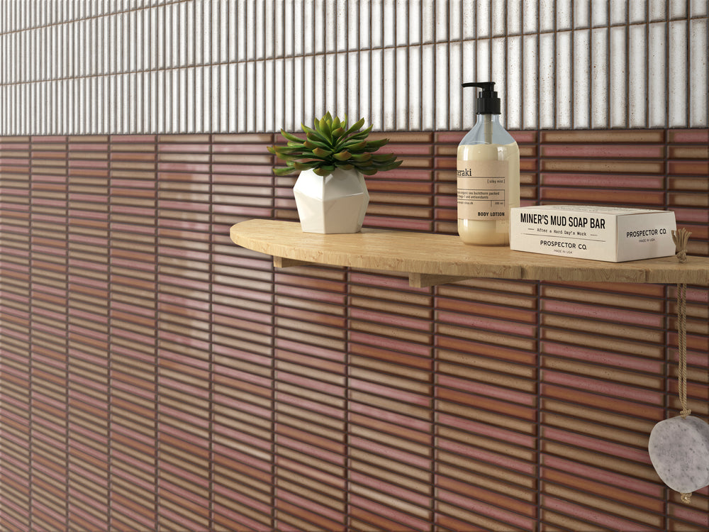 A warm and rustic touch adds personality to the environment, with the aged charm of Karatsu Rusty 4.5X9 Matte Porcelain.