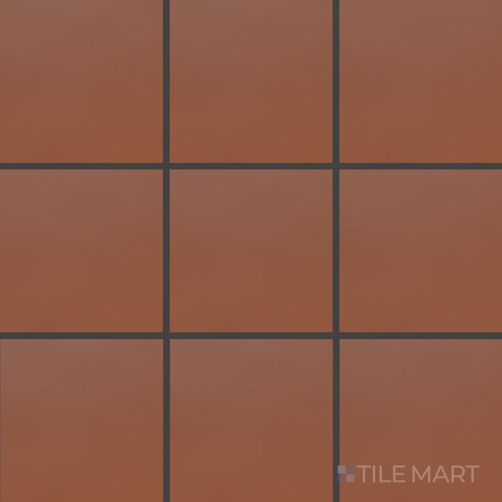 Bird’s-eye view of Quarry + Red 6X6 Matte Ceramic, a rustic ceramic tile with a warm red tone and a durable matte surface.