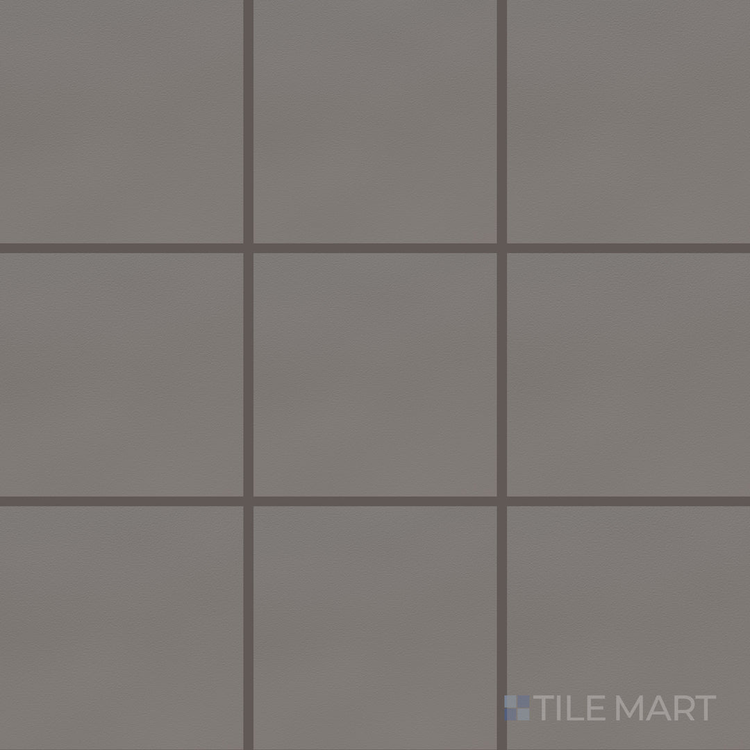 Top-down image of Quarry + Gray 6X6 Matte Ceramic, a neutral gray tile with a timeless ceramic design and a matte finish.