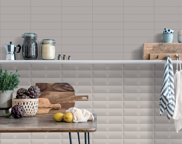 A natural and earthy charm that adds warmth, brought to life with Glenbrook Rustic Greige 2X8 Matte Ceramic.