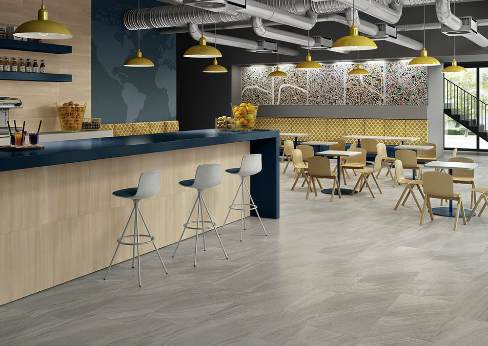 A rugged and timeless appeal that adds depth, brought to life with Origin Canyon 24X48 Matte Porcelain.