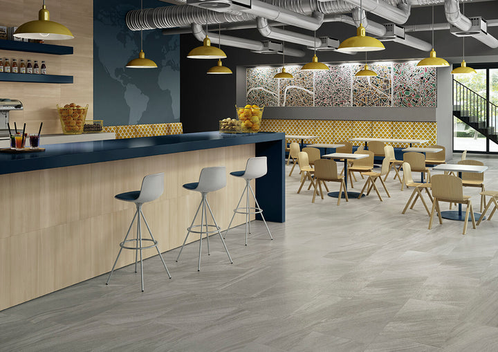 A rugged and timeless appeal that adds depth, brought to life with Origin Canyon 24X48 Matte Porcelain.